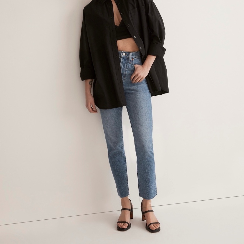 Madewell Perfect Vintage Cut-Off Frayed Hem Jeans